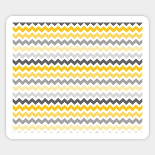 Yellow Gold Grey Chevron Pattern Sticker